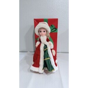 Vintage 1989 Brinn’s Musical Porcelain Victorian Santa 14” With Box